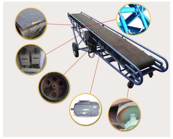 液壓升降式(shì)移動皮(pí)帶輸送機 液壓升降(jiàng)式移動皮帶輸送機